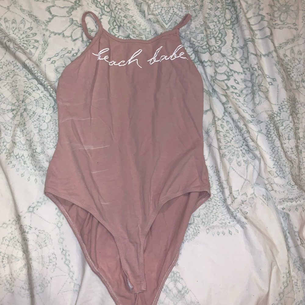 one piece “beach babe” tank top